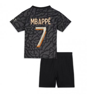 Paris Saint-Germain Kylian Mbappe #7 Tercera Equipación Niños 2023-24 Manga Corta (+ Pantalones cortos)